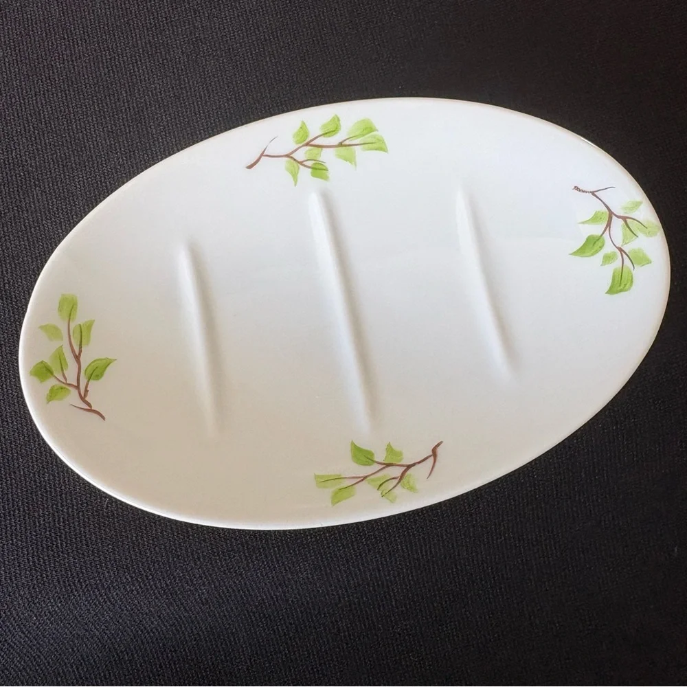 Hand Painted Bluebird Ceramic Soap Dish Nature Cottage Decor
